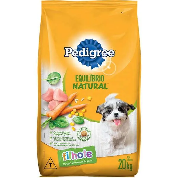 Pedigree Cães Filhotes Equilíbrio Natural Raça Pequena 20Kg