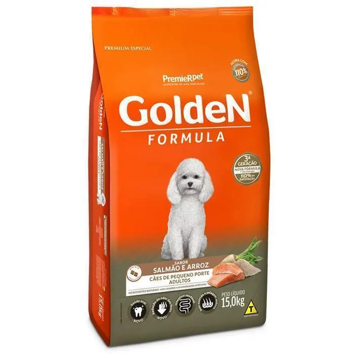 Golden Fórmula Cães Adultos Raça Pequena Salmao E Arroz 15Kg