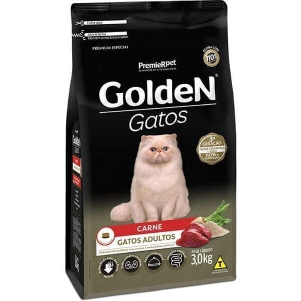 Golden Gatos Adultos Carne 3Kg