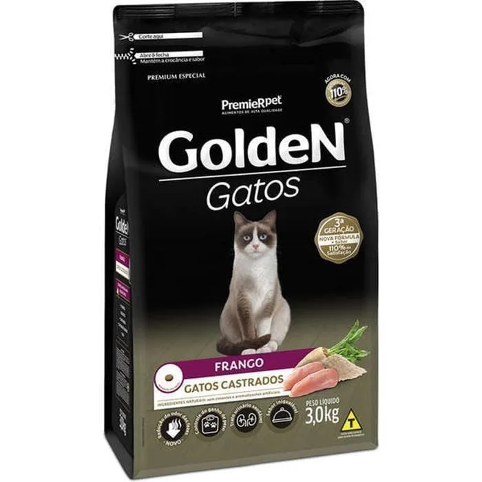 Golden Gatos Castrados Frango 3Kg