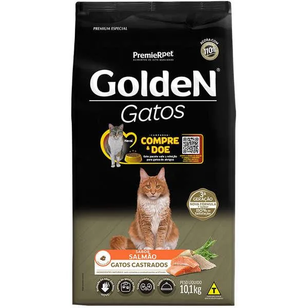 Golden Gatos Castrados Salmão 10Kg