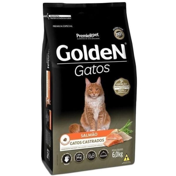 Golden Gatos Castrados Salmão 6Kg