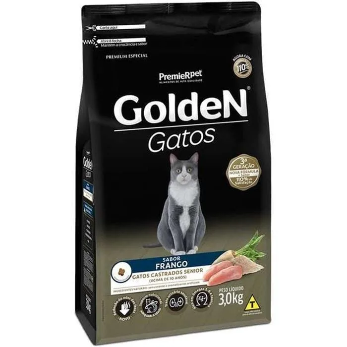 Golden Gatos Castrados Sênior 3Kg