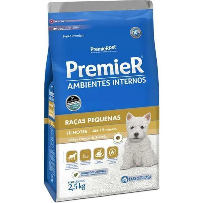 Premier Ambientes Internos Cães Filhotes 2,5Kg
