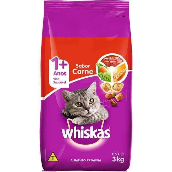 Whiskas Gatos Adultos Carne 3Kg
