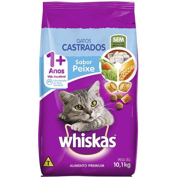 Whiskas Gatos Adultos Castrados Peixe 10Kg