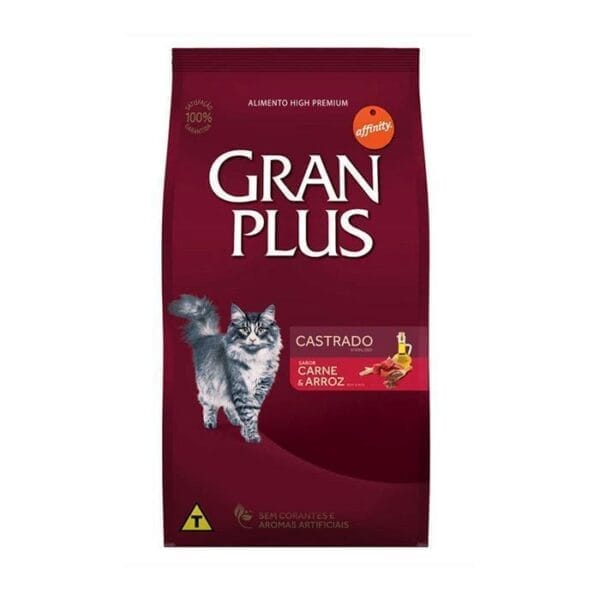 Granplus Gatos Adultos Castrados Carne E Arroz 3Kg