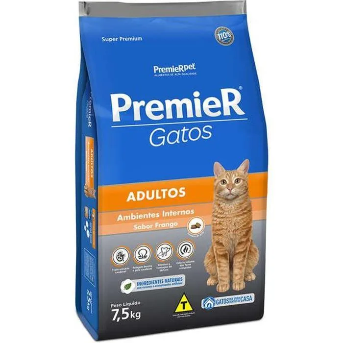 Premier Gatos Adultos Frango 7,5Kg