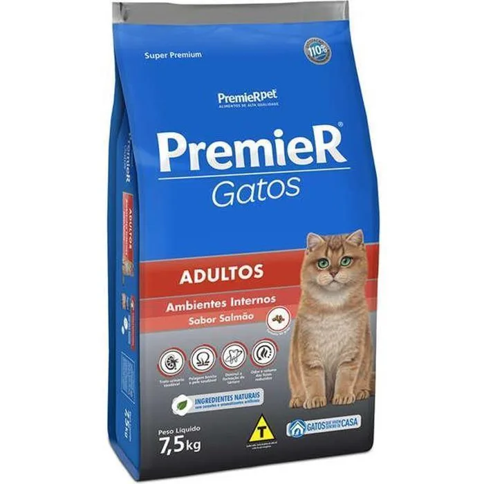 Premier Gatos Adultos Salmão 7,5Kg