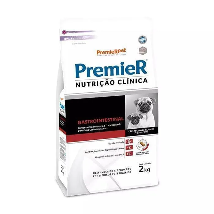 Premier Nutrição Clínica Cães Adultos E Filhotes Raça Pequena Gastrointestinal 2Kg