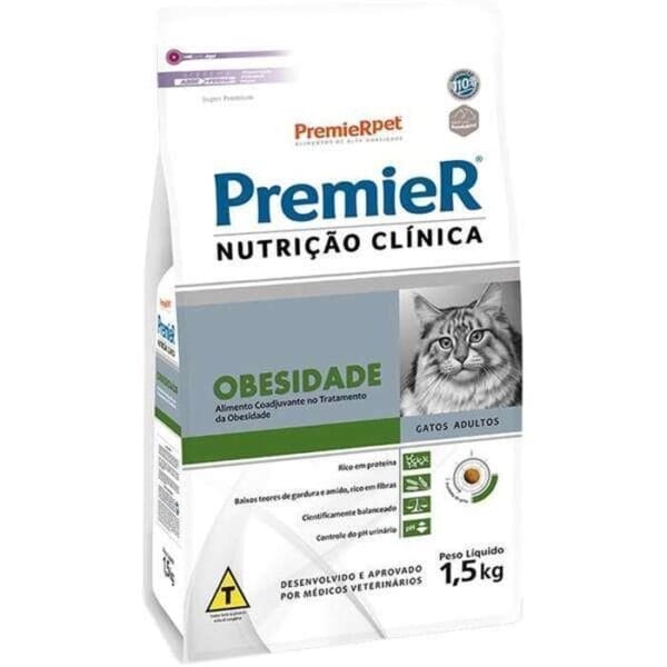 Premier Nutrição Clínica Gatos Adultos Obesidade 1,5Kg