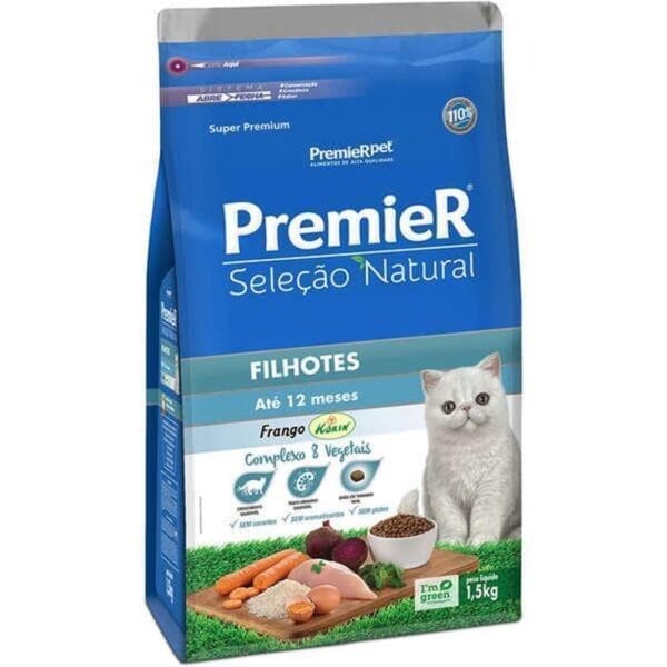 Premier Selecão Natural Gatos Filhotes Frango 1.5Kg