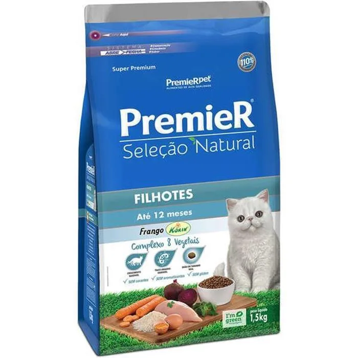 Premier Selecão Natural Gatos Filhotes Frango 1.5Kg