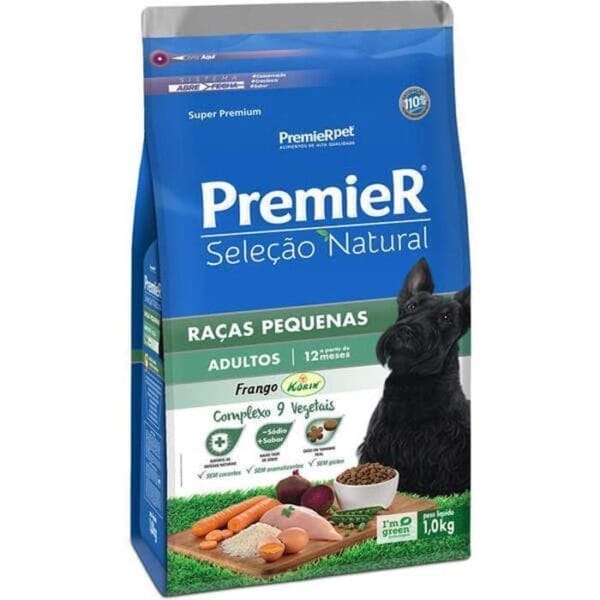 Premier Seleção Natural Cães Adultos Raça Pequena Frango 1Kg