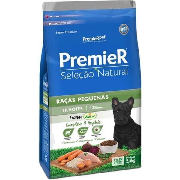 Premier Seleção Natural Cães Filhotes Raça Pequena Frango 2,5Kg