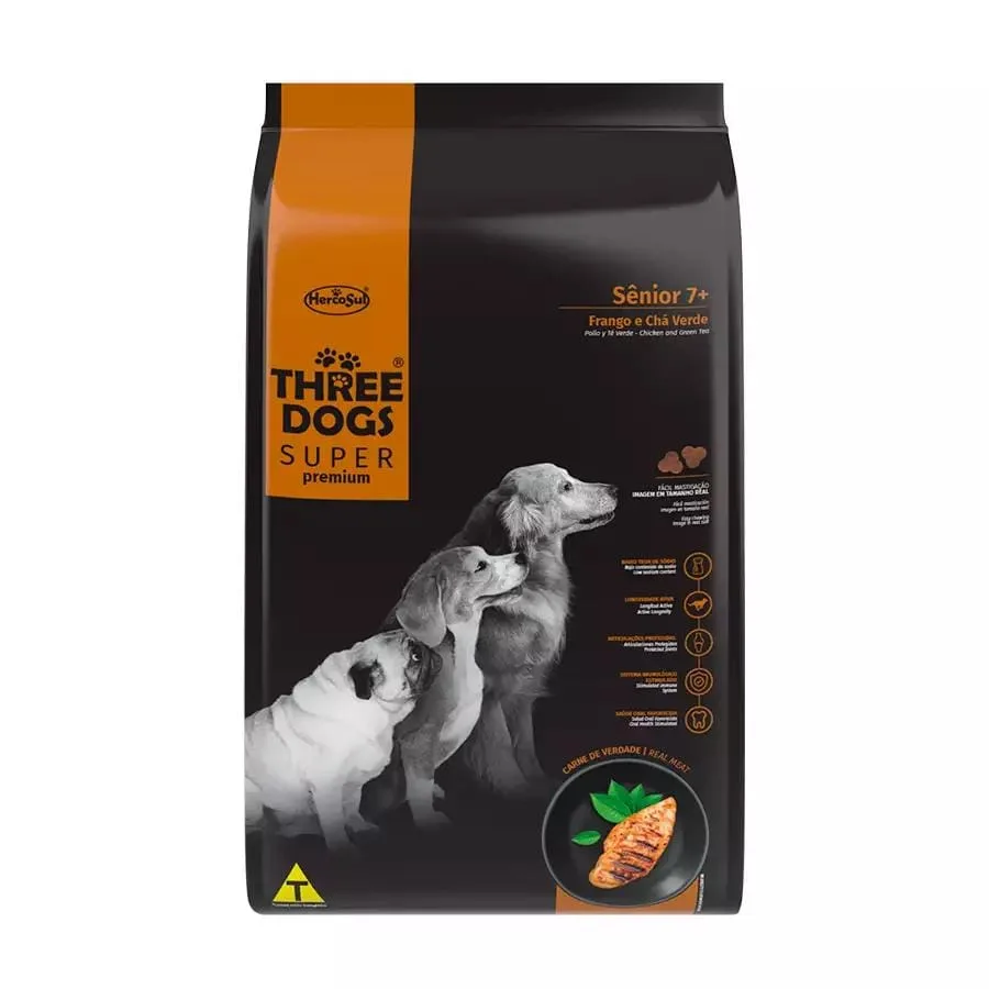 Three Dogs Sp Sênior Frango/Chá Verde 15Kg