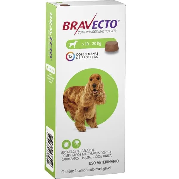 Bravecto Cães Oral 10 A 20Kg