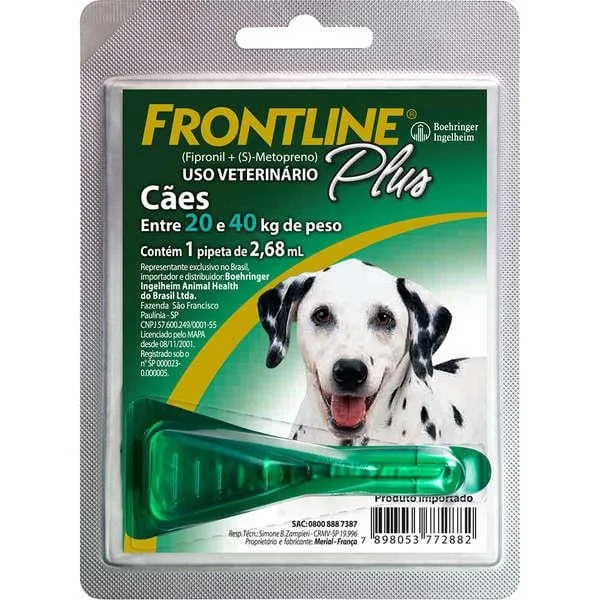 Frontline Plus Cães 20 A 40Kg