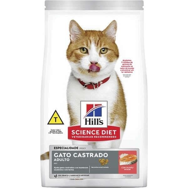 Hills Gatos Adultos Castrados Salmão 6Kg