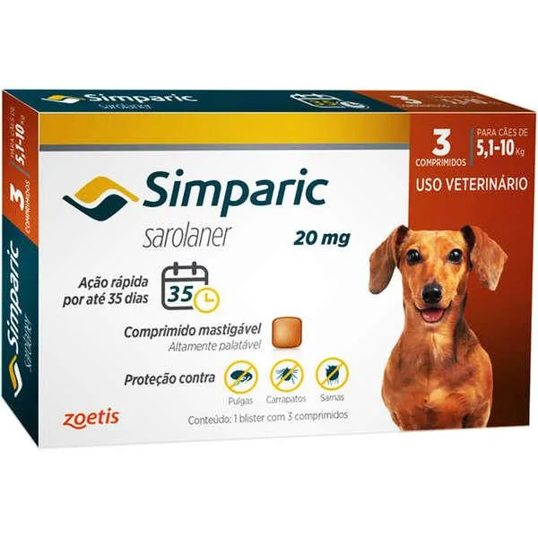 Simparic Cães 5 A 10Kg - Caixa 3 Unidades