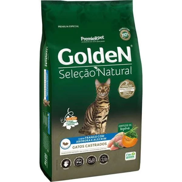 Golden Seleção Natural Gatos Castrados Abóbora 10Kg