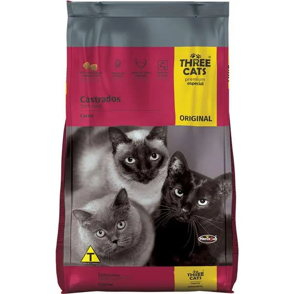Three Cats Original Castrados Carne 10Kg