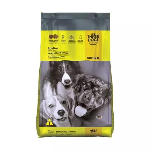 Three Dogs Original Adulto Raças Medias E Grandes 20Kg