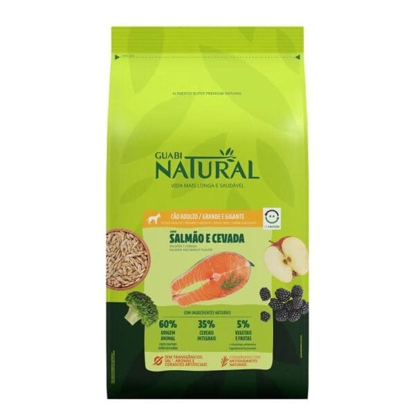 Guabi Natural Cães Adultos Grandes Salmão E Cevada 12 Kg