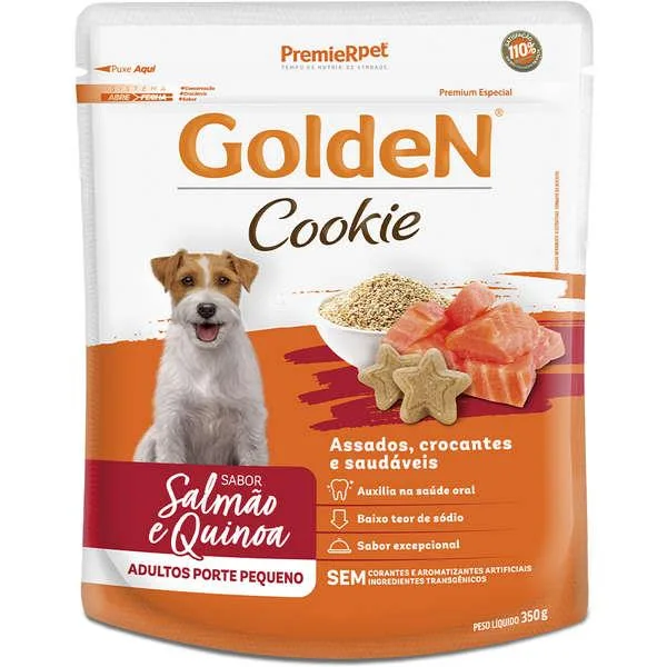 Golden Cookie Adulto Raça Pequena Salmao E Quinoa 350G