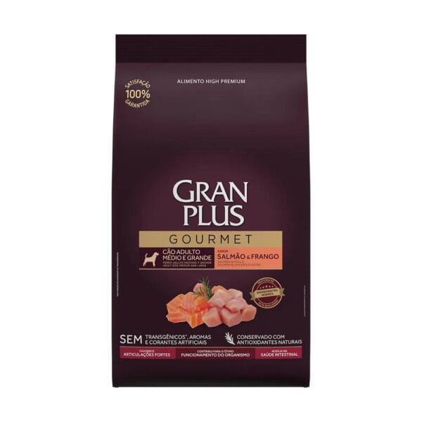 Granplus Gourmet Adultos Raças Medias E Grandes Salmão E Frango 10,1Kg