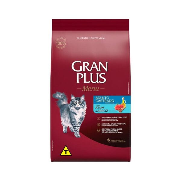 Granplus Gatos Adultos Castrados Atum E Arroz 3Kg