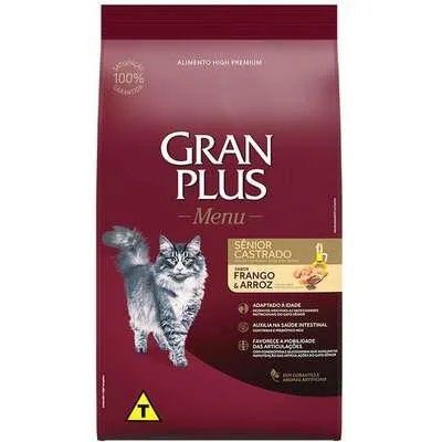Granplus Gatos Castrados Senior Frango E Arroz 10,1Kg